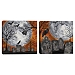 Spooky Graveyard Canvas Art Prints, Set of 2