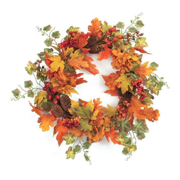 Orange Autumn Hydrangea Wreath | Kirklands Home