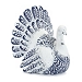 Blue and White Patterned Turkey Decoration