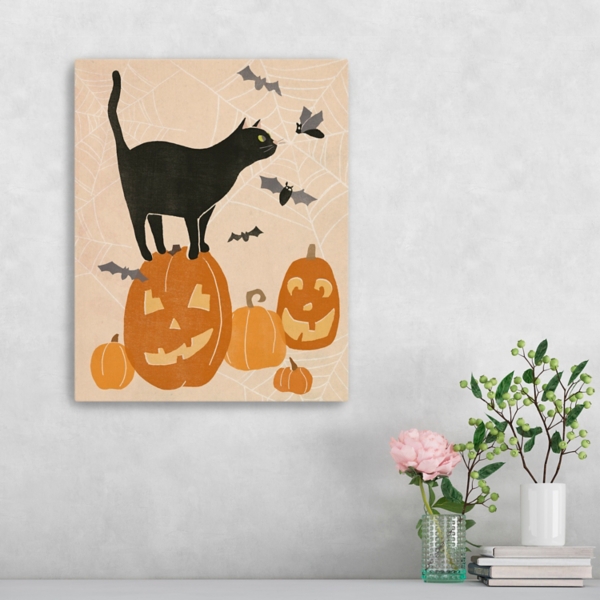 Jack 'O Lantern Cat Halloween Wall Plaque, 20 in. | Kirklands Home