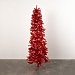 6.8 ft. Pre-Lit Red Slim Tinsel Christmas Tree