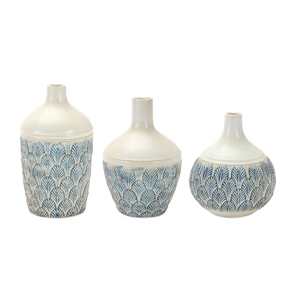 Coastal Scalloped Vases, Set of 3 Kirklands Home