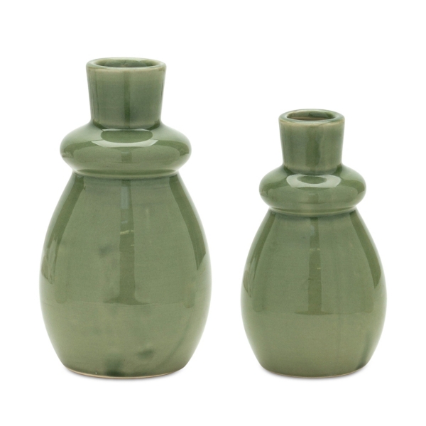 Green Terracotta Bottle Vases, Set of 2 Kirklands Home