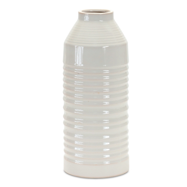 White Ribbed Terracotta Vase Kirklands Home