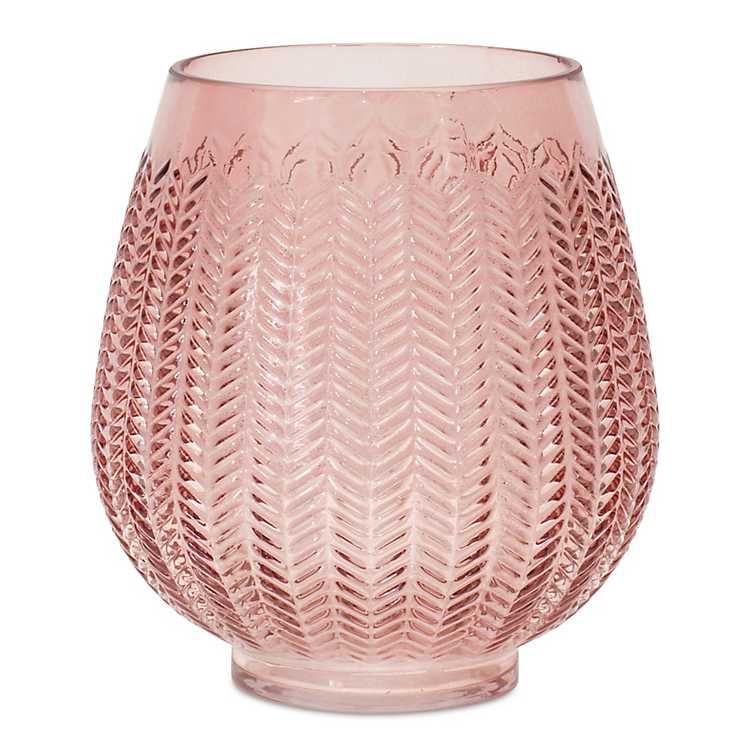 Schotel Vruchtbaar Vaak gesproken Round Pink Textured Glass Vase, 8 in. | Kirklands Home