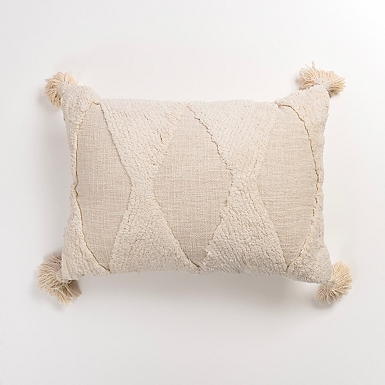 Ivory Chunky Wool Lumbar Pillow