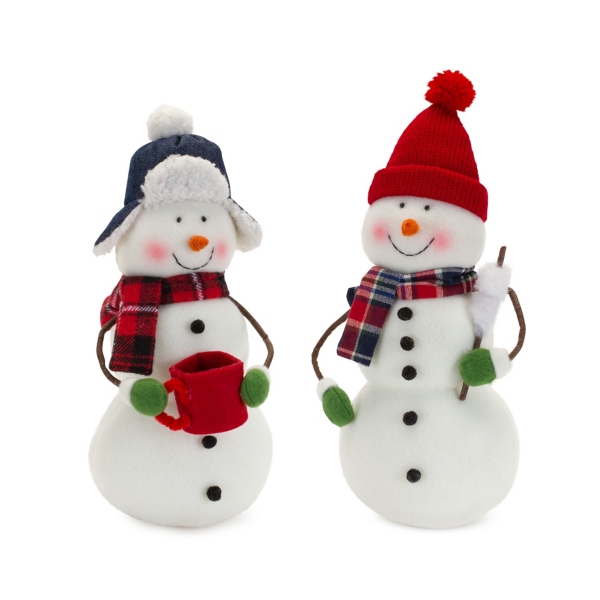 Cozy Snowman 2-pc. Christmas Figurine Set | Kirklands Home