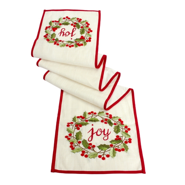 Joy Holly Wreath Table Runner Kirklands Home