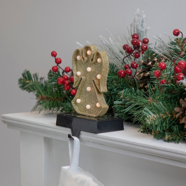 Pre-lit Angel Christmas Stocking Holder