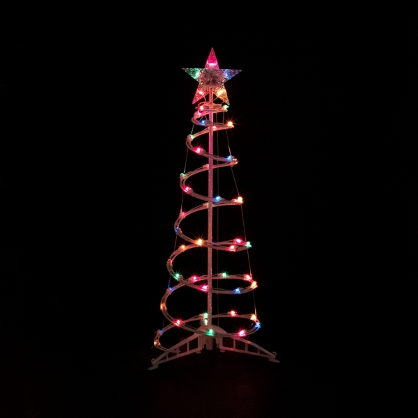 Red and white spiral christmas tree