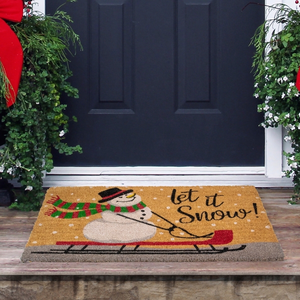 Let It Snow Festive Christmas Doormat Kirklands Home