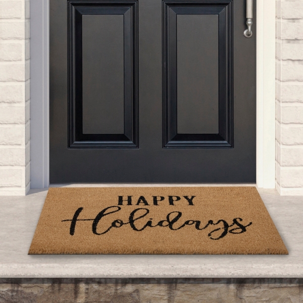 Happy Holidays Cursive Christmas Doormat Kirklands Home