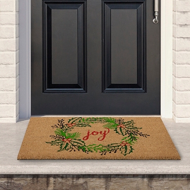 Outdoor Hello Winter Christmas Doormat, Tan/Black, 29L x 17H , Coir/Vinyl | Kirkland's Home