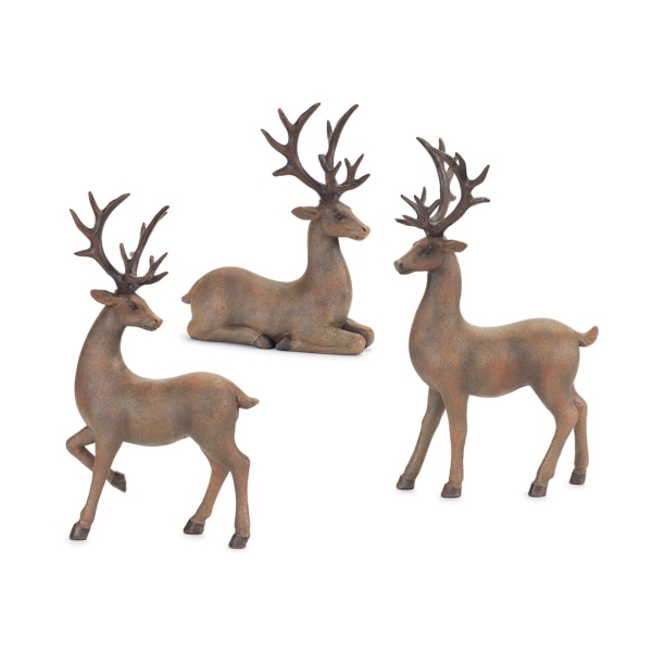 Christmas Deer Figurines, Set of 3 Kirklands Home