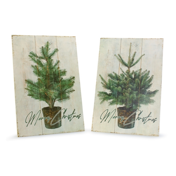 Merry Christmas Tree 2-pc. Wall Plaque Set | Kirklands Home