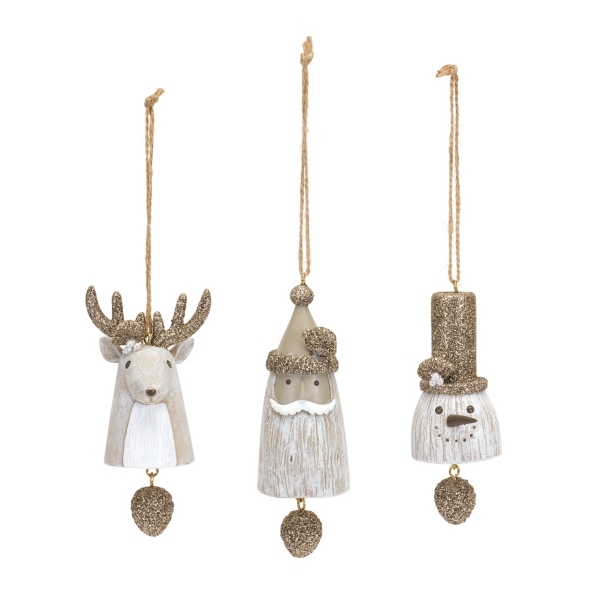 Glittered Woodland Christmas Ornaments, Set of 3 | Kirklands Home