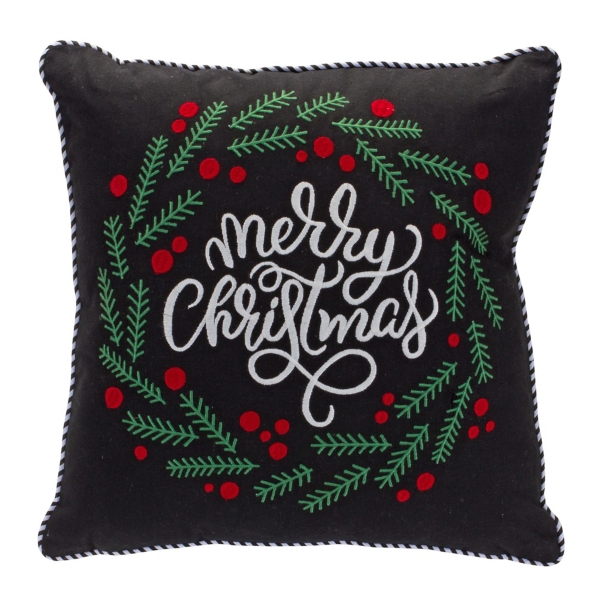 Merry Christmas Pine Wreath Pillow Kirklands Home