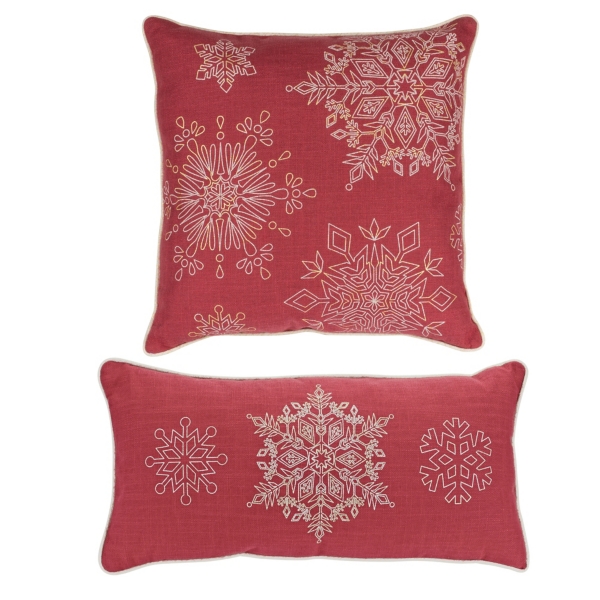 Red Snowflake Christmas Pillows, Set of 2 Kirklands Home
