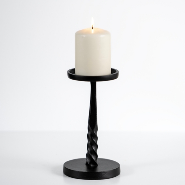 Black Twisted Metal Pillar Candle Holder, 8 in. Kirklands Home