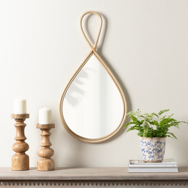 Natural Rattan Raindrop Wall Mirror Kirklands Home