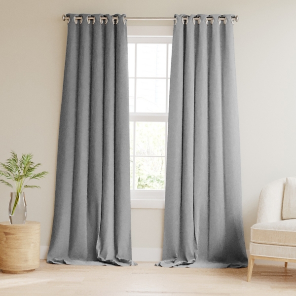 Gray Blackout Curtains, 84 in.