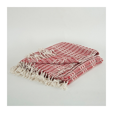 Red and white discount striped throw blanket