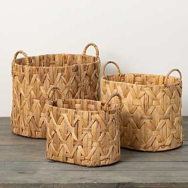 Oval Jute Baskets in Natural