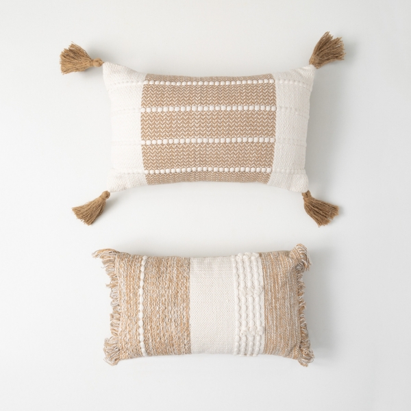 Natural Two Tone Lumbar Pillows, Set of 2 Kirklands Home