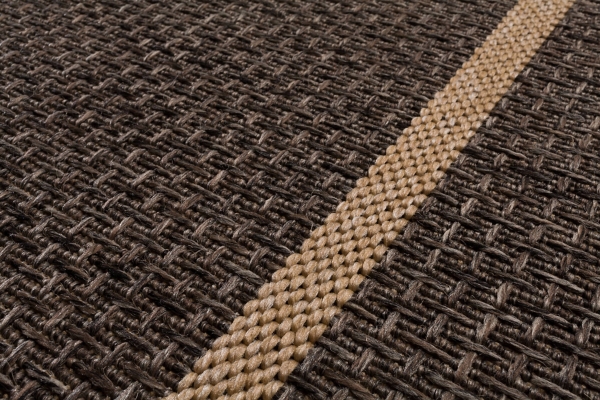 Brown Bordered Outdoor Area Rug