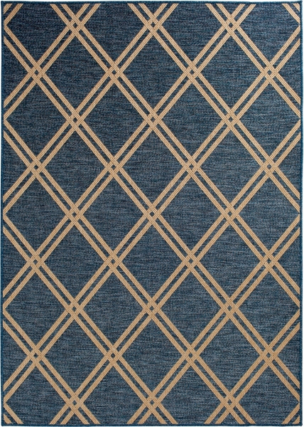 Navy Diamond Indoor/Outdoor Area Rug, 5x7 | Kirklands Home