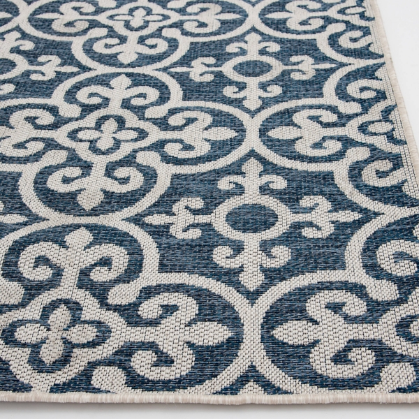 Blue Auckland Tile Outdoor Area Rug, 7x9