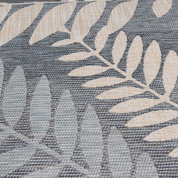 Blue Fern Leaves Indoor/Outdoor Area Rug, 5x7