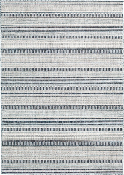 Blue Malibu Stripes Outdoor Area Rug, 7x10 | Kirklands Home