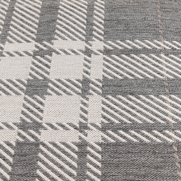 Gray Priya Plaid Indoor/Outdoor Area Rug