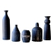 Black Modern Clay Vases, Set of 5