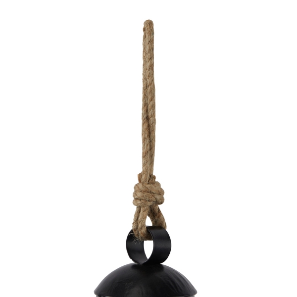 Round Black Iron Hanging Bells, Set of 3