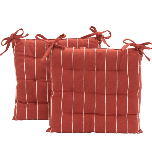 Maroon Dash Striped Chair Pads, Set of 2 Kirklands Home