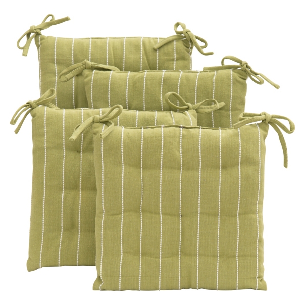 Green Dash Striped Chair Pads, Set of 4 Kirklands Home