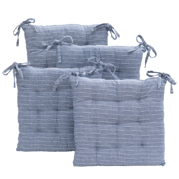 Blue Drizzle Patterned Chair Pads, Set of 4 Kirklands Home