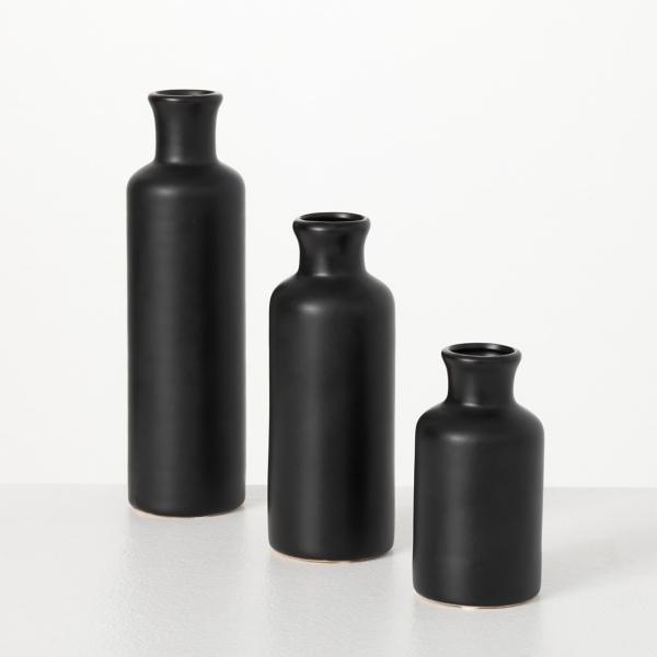 Matte Black Ceramic Vases, Set of 3 Kirklands Home