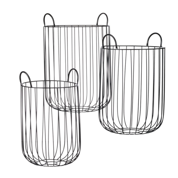 Black Metal Wire Baskets, Set of 3 Kirklands Home