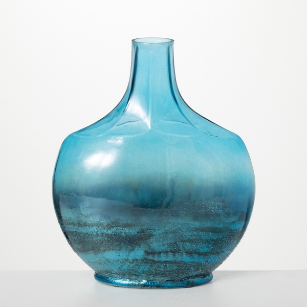 Blue Polished Glass Vase, 15 in. Kirklands Home