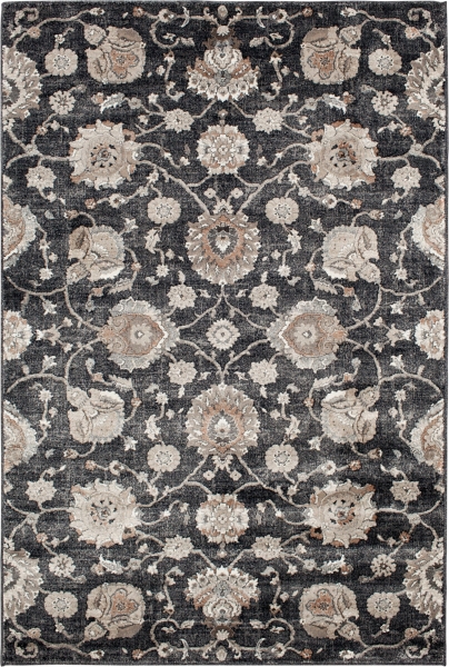 Vintage Black Floral Area Rug, 5x7 Kirklands Home