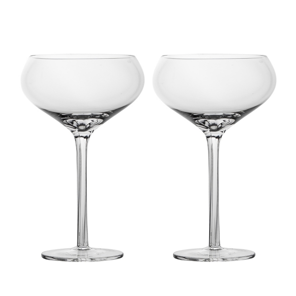 Clear Striped Stem Coupe Glasses, Set of 2 | Kirklands Home