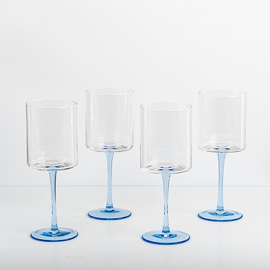 Seafoam Green Iris Goblet Wine Glasses, Set of 4 | Kirklands Home