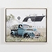 Blue Pickup Truck and Barn Canvas Art Print