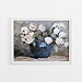 White Flowers in Blue Vase Framed Art Print