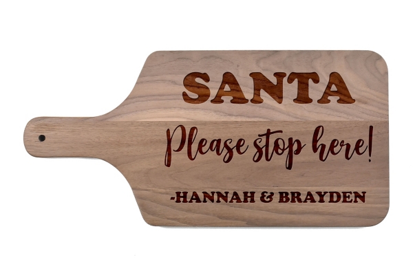 Personalized Walnut Santa Stop Cutting Board Kirklands Home