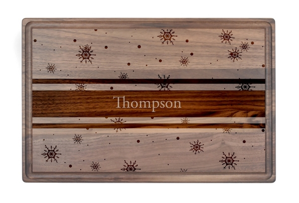 Personalized Walnut Falling Snow Cutting Board Kirklands Home