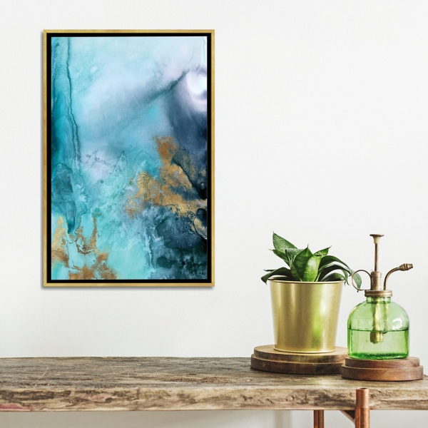 Seawall Waves Abstract Canvas Framed Art | Kirklands Home